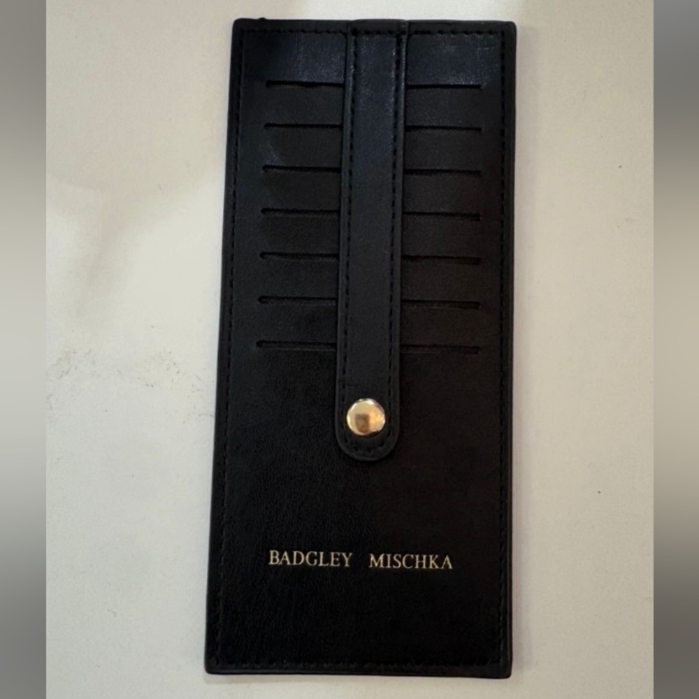 Badgley Mishka Black Card Holder Elegant Accessory NIP